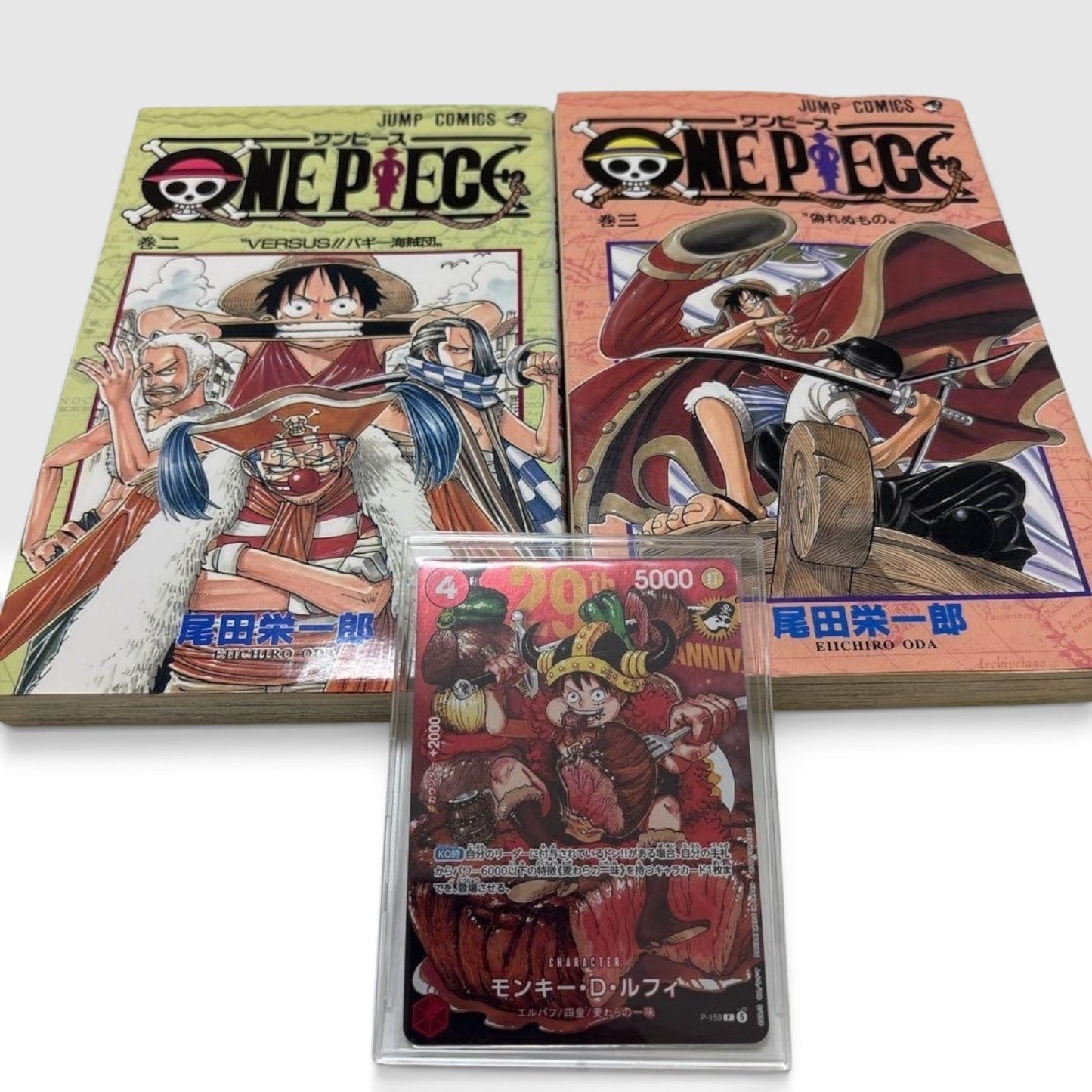 One Piece Vol.2-3 1st Edition 1st Printing 1998 Manga Set Bonus Luffy Card Japan