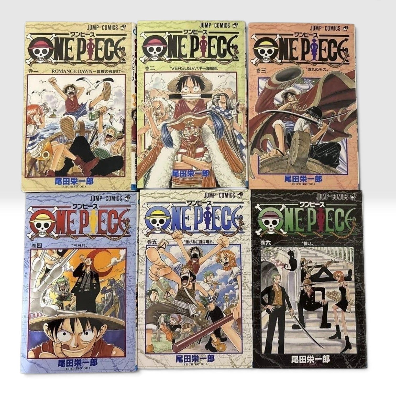 ONE PIECE Vol.1-6 Set All 1st Edition 1st Print Oda Eiichiro Japanese Manga JP