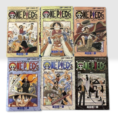 ONE PIECE Vol.1-6 Set All 1st Edition 1st Print Oda Eiichiro Japanese Manga JP