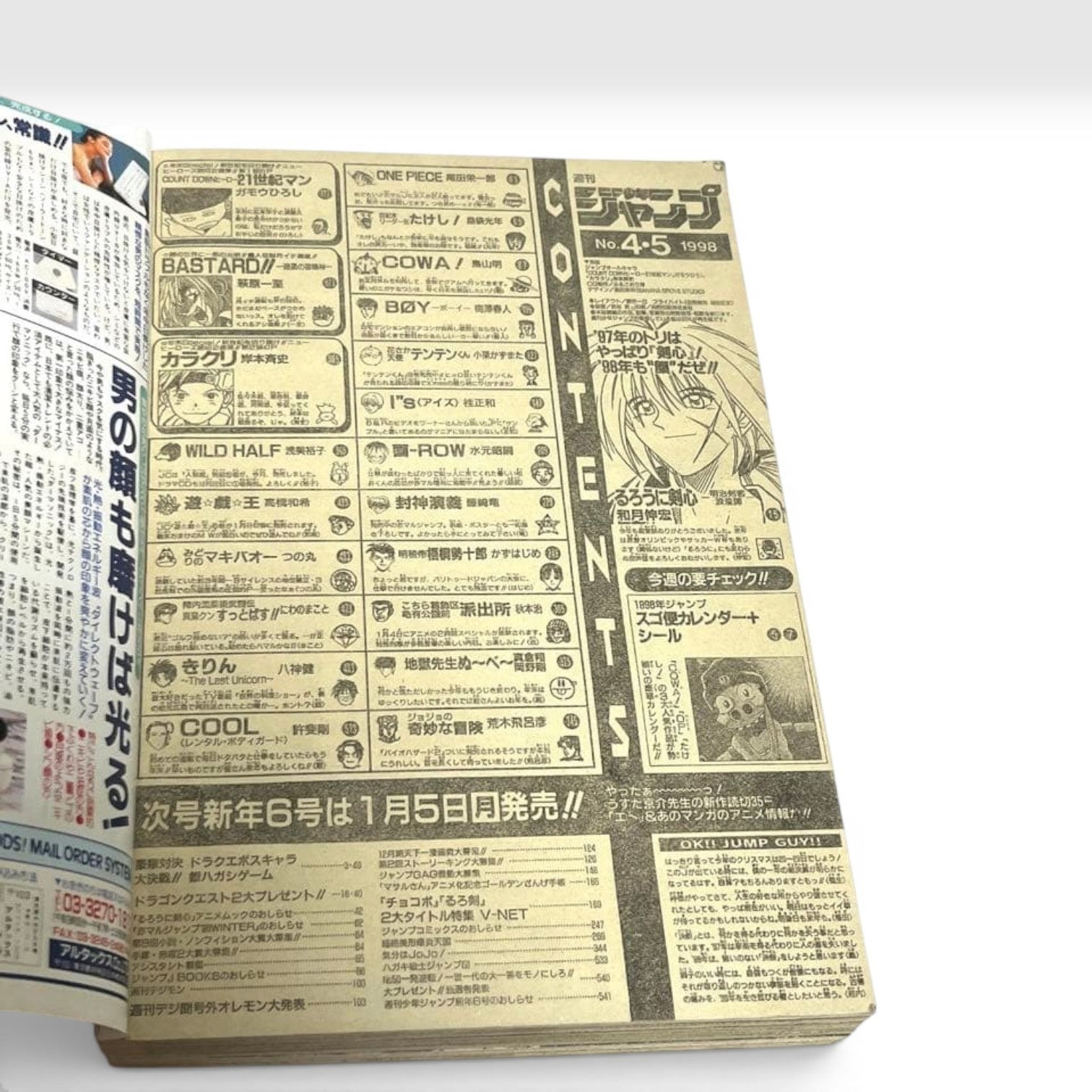 Weekly Shonen Jump 1998 No.4-5 Masashi Kishimoto Debut Naruto Creator w/ Extra