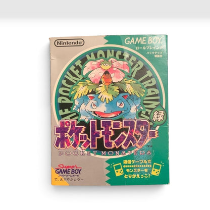 Pokemon Green Big Barcode Stamp 00 Nintendo Game Boy Japanese Box Manual Map