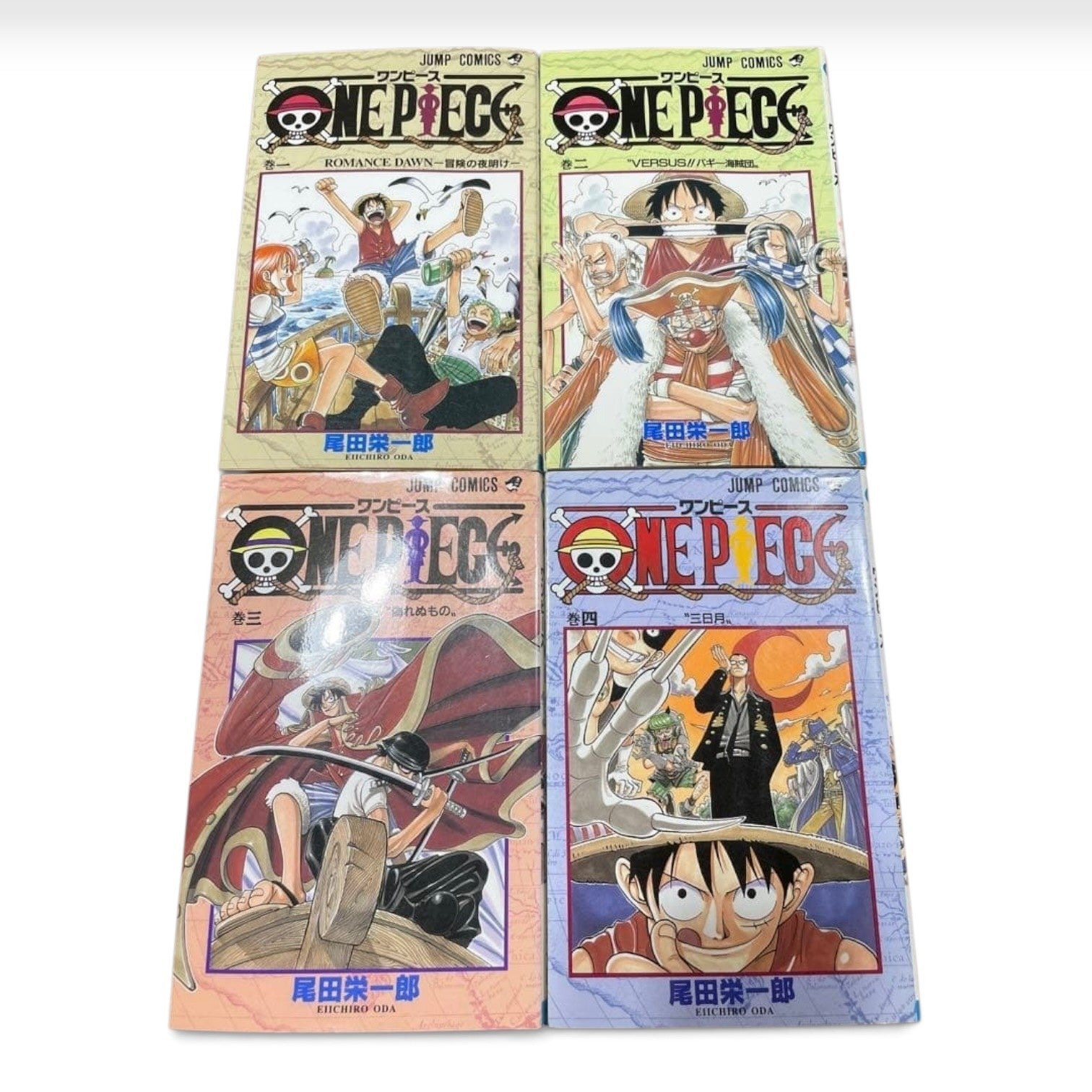 ONE PIECE Vol.1 - 4 All 1st Print Edition 1997 1998 Manga Eiichiro Oda JAPAN