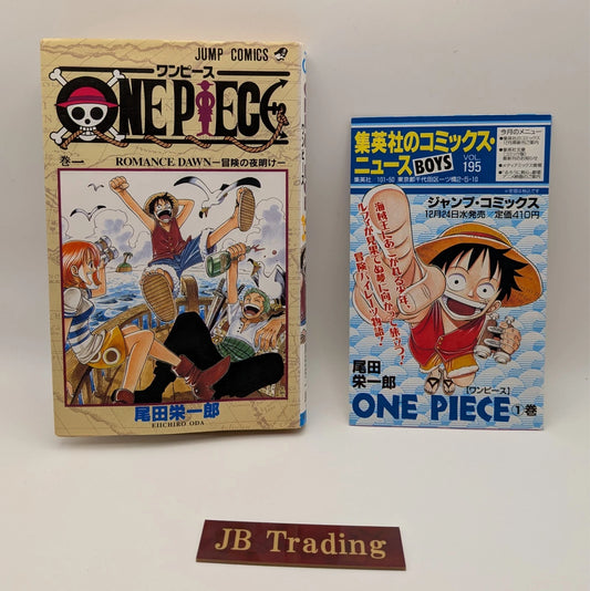 ONE PIECE Vol.1 1st Print Edition 1997 w/ Comic News Manga Eiichiro Oda JAPAN