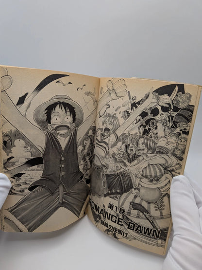 ONE PIECE Vol.1 1st Print Edition 1997 w/ Comic News Manga Eiichiro Oda JAPAN