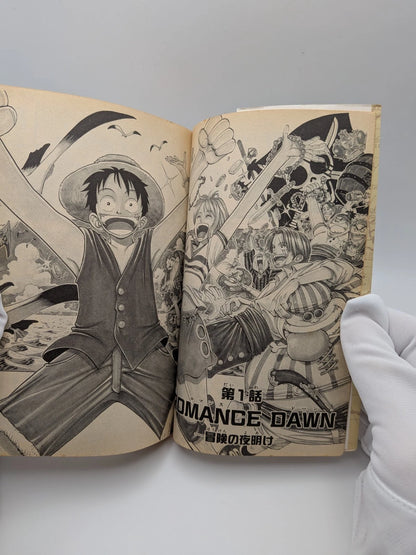 ONE PIECE Vol.1 1st Print Edition 1997 w/ Comic News Manga Eiichiro Oda JAPAN