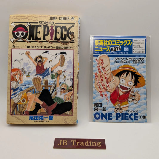 ONE PIECE Vol.1 1st Print Edition 1997 w/ Comic News Manga Eiichiro Oda JAPAN